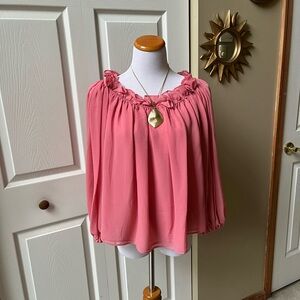 INC International Concepts Pink Ruffled Blouse